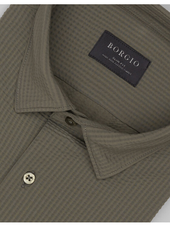 Borgio Borgio Koszula ATELLA Zielony Slim Fit