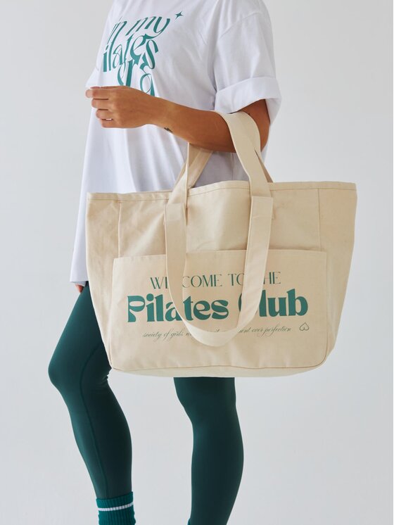 BeShaped BeShaped Torba na zakupy Welcome to the Pilates Club Zielony