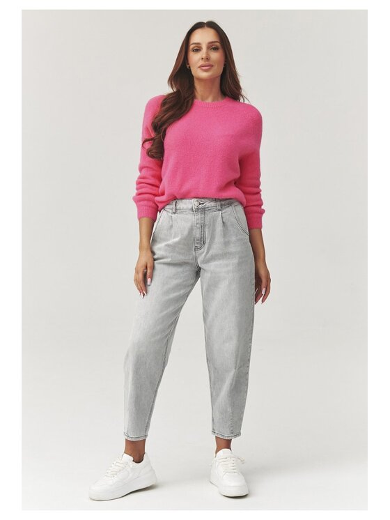 Makadamia Makadamia Sweter C40 Różowy Loose Fit
