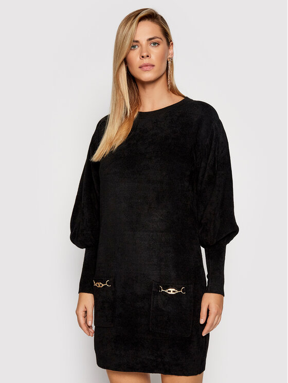 Vestito di maglia AM-38S-16E2-V460 Nero Relaxed