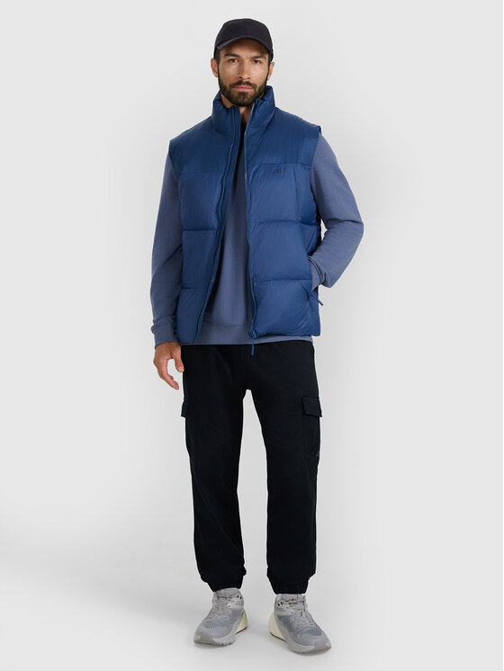 4F 4F Kamizelka 4FWAW25TVJAM229-32S Niebieski Regular Fit