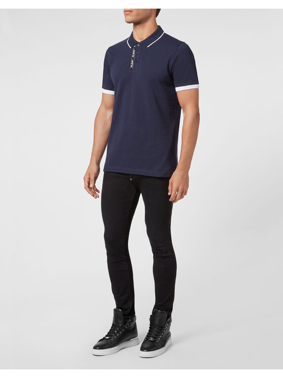 PHILIPP PLEIN PHILIPP PLEIN Polokošile 7481 Tmavomodrá Slim Fit