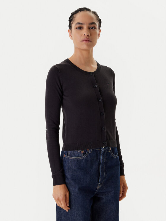 Tommy Jeans Tommy Jeans Kardigan Essential DW0DW20976 Černá Regular Fit