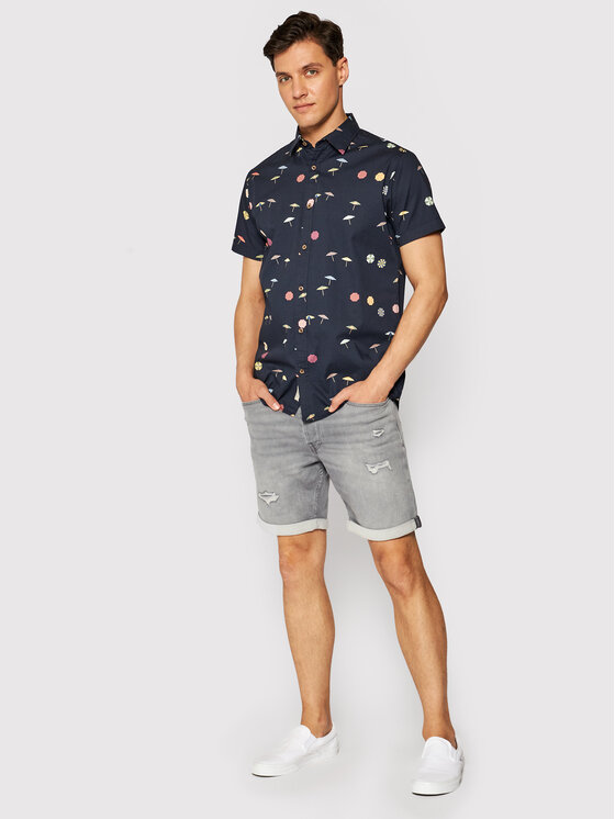 Camicia Playa 12187953 Blu scuro Regular Fit