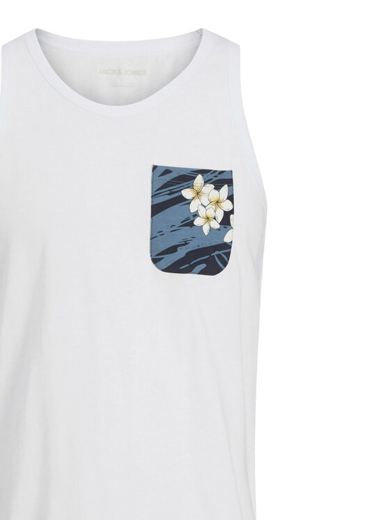 Jack&Jones Jack&Jones Majica brez rokavov Hawaii 12269321 Bela Standard Fit