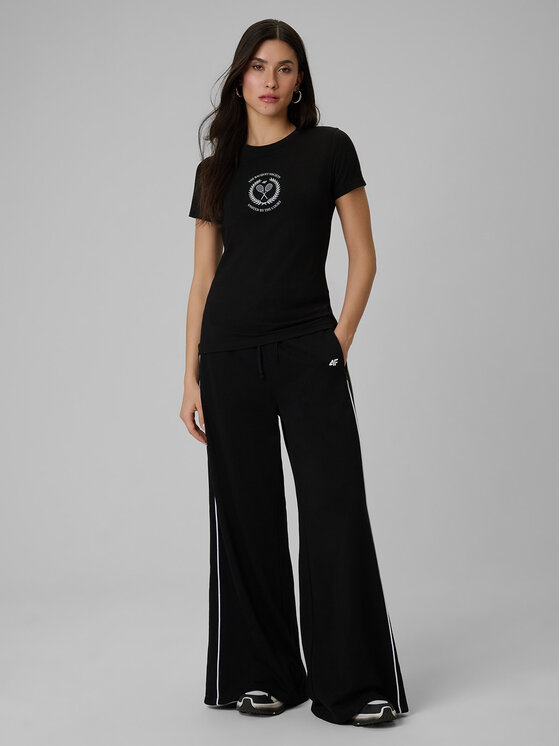 4F 4F T-Shirt SPORTS CLUB Czarny Slim Fit