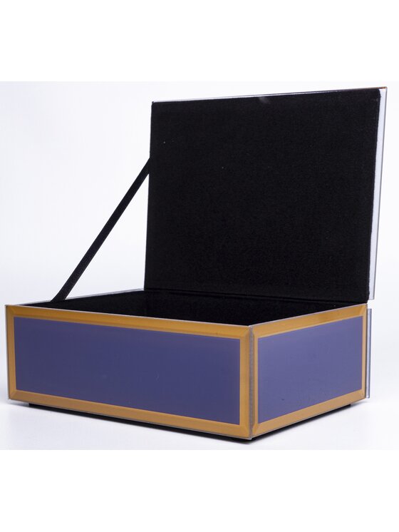 MIAhome MIAhome Szkatułka na biżuterię z MDFu z ozdobą 6x16x11,5 cm fioletowa Fioletowy