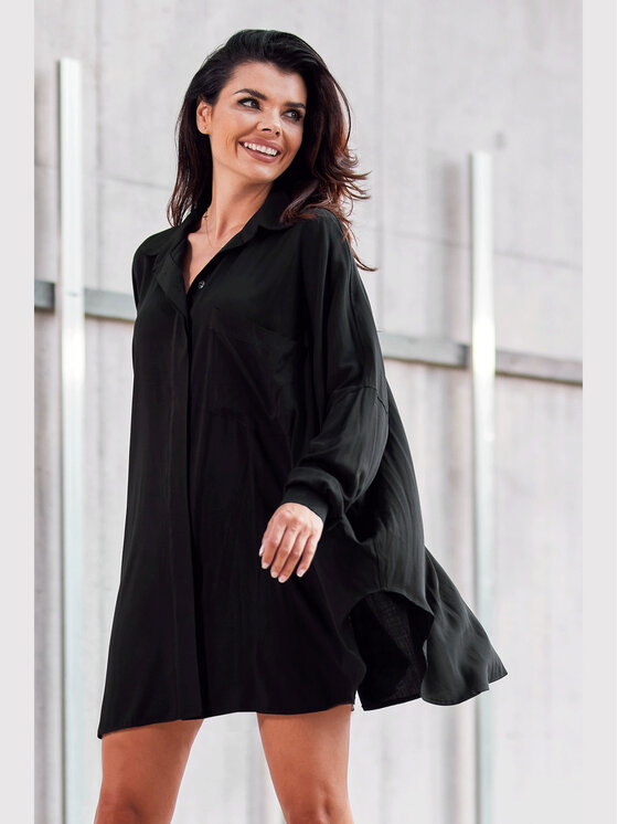 Awama Košeľa A528 Čierna Basic Fit