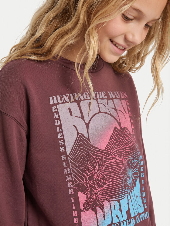 Roxy Roxy Felpa Lineup Brushed ERGFT04021 Marrone Oversize