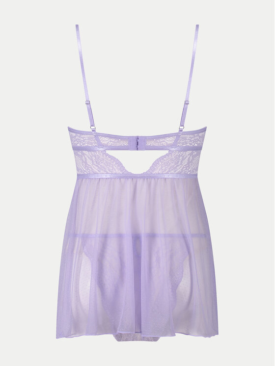 Hunkemöller Hunkemöller Apatinukas Babydoll Isabelle 205016 Violetinė