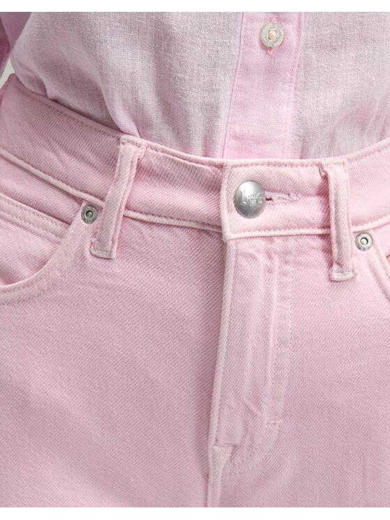 Lee Lee Szorty jeansowe CAROL SHORT Różowy Straight Leg