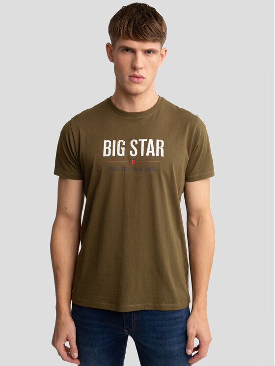 BIG STAR BIG STAR T-Shirt BRUNO_304_150 Zielony Basic Fit
