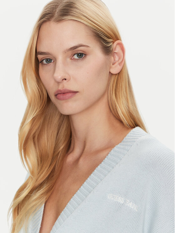 Guess Jeans Guess Jeans Strickjacke W4BR81 Z3HM1 Himmelblau Regular Fit