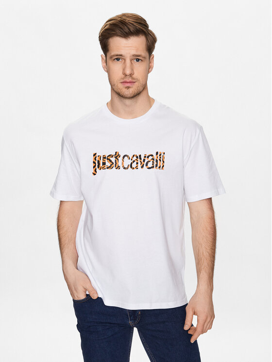 Just Cavalli T-krekls 74OBHG02 Balts Regular Fit