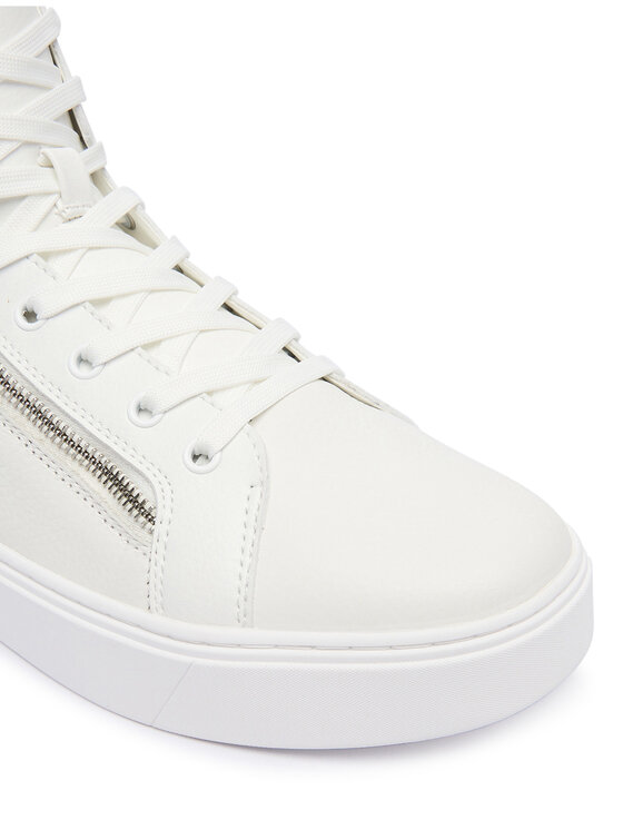 Calvin Klein Calvin Klein Sneakersy Classic Cup Mid Laceup Zip Lth YM0YM01428 Biały