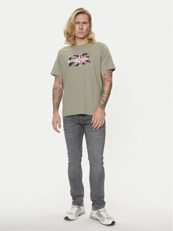 Pepe Jeans Pepe Jeans T-Shirt Clag PM509384 Zielony Regular Fit