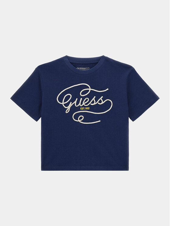 Guess Guess Tričko J4RI18 K8HM4 Tmavomodrá Regular Fit