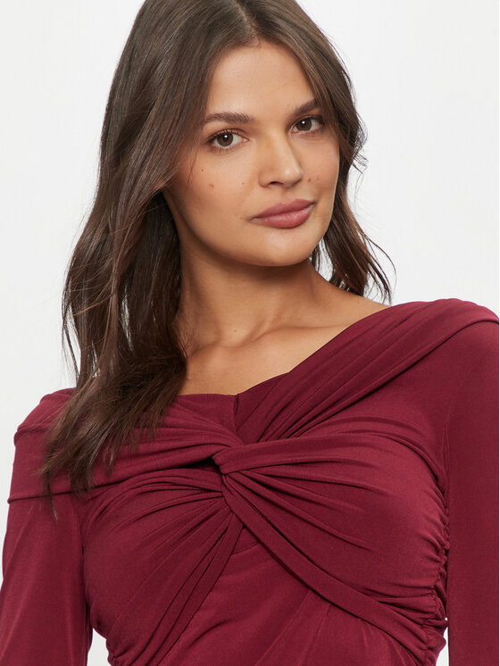 ViCOLO ViCOLO Abendkleid TS0240 Dunkelrot Slim Fit