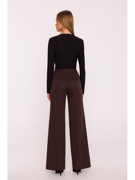 Made of Emotion Made of Emotion Spodnie materiałowe M875 Brązowy Wide Leg
