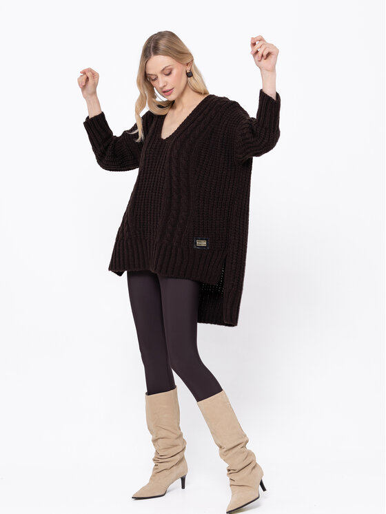 LIDIA KALITA LIDIA KALITA Sweter Luxembourg Brązowy ciemny Oversize