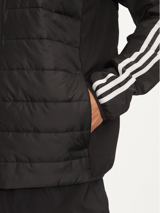 adidas adidas Prijelazna jakna Essentials 3-Stripes Hybrid IN7195 Crna Regular Fit