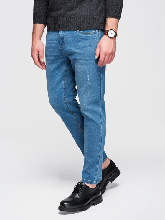 Ombre Ombre Jeansy OM-PADP-0241 Niebieski Regular Fit