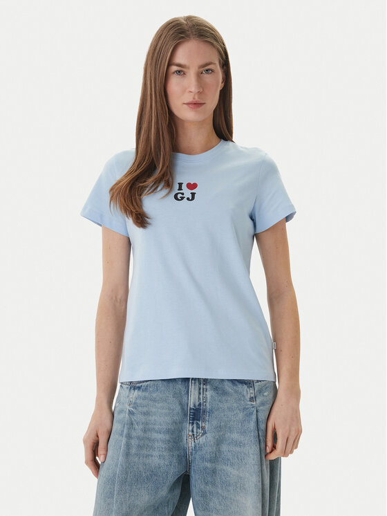 Guess Jeans Tricou W6GI45 K8HM0 Albastru celest Regular Fit
