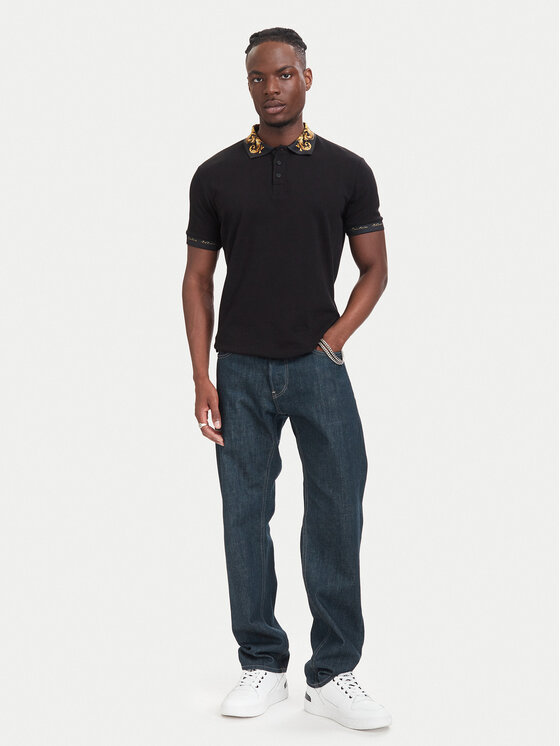 Versace Jeans Couture Versace Jeans Couture Polo 80GAGT12 CJ01T Melns Slim Fit