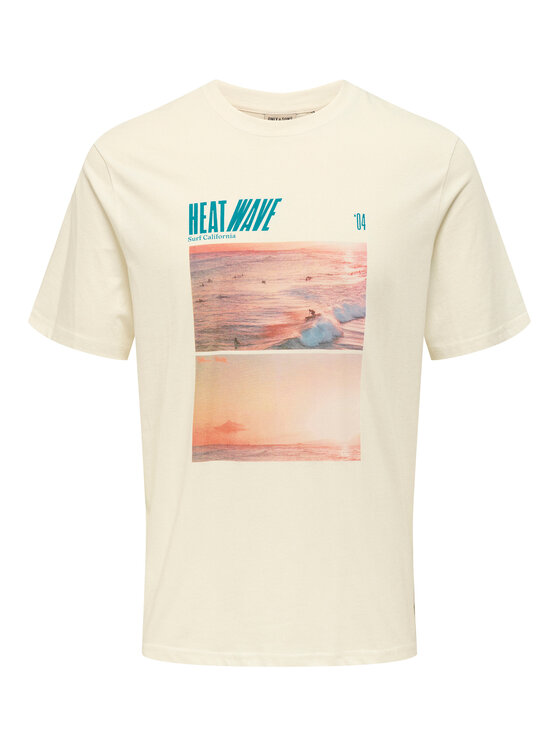 Only & Sons Only & Sons T-shirt Magdy 22029454 Bijela Regular Fit