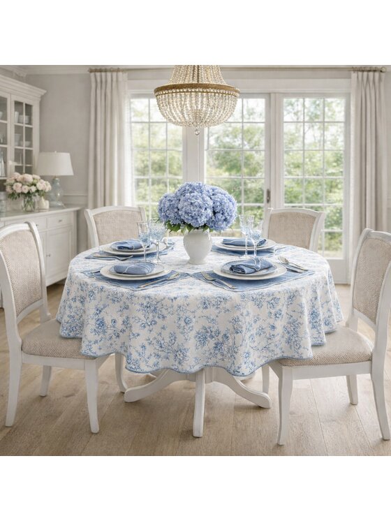 Roseberry Home Roseberry Home Obrus Toile de Jouy Blue Niebieski