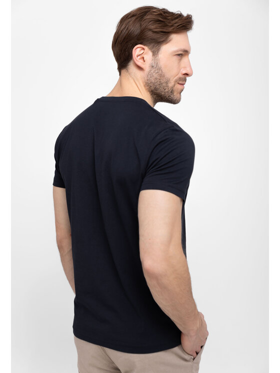 Volcano Volcano T-Shirt T-DUST Granatowy Regular Fit