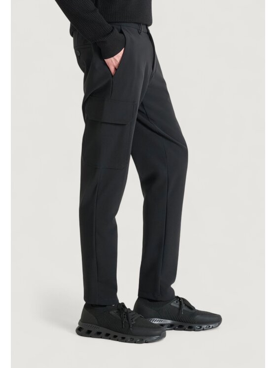 Antony Morato Antony Morato Παντελόνι chino BJORN SKINNY FIT WITH METAL BADGE Μαύρο Skin Fit