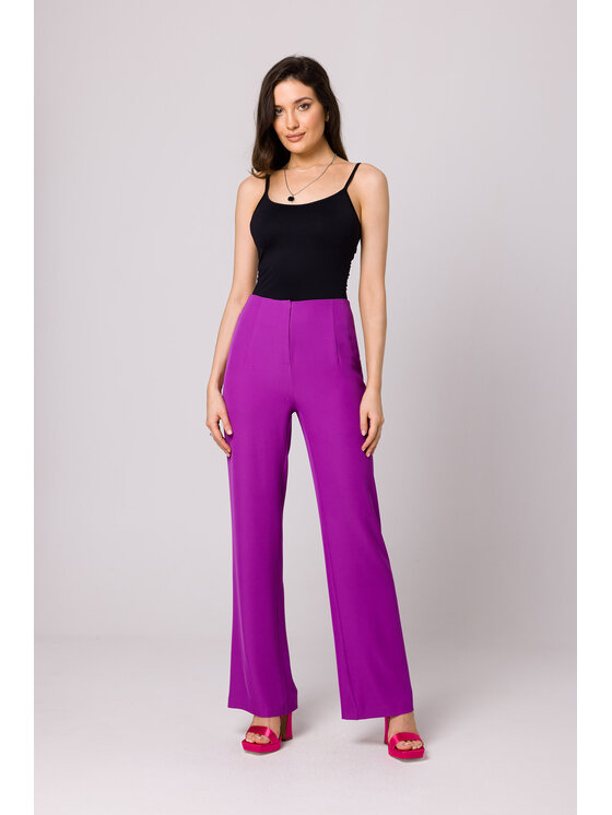 Makover Makover Pantaloni da donna K162 Viola Regular Fit