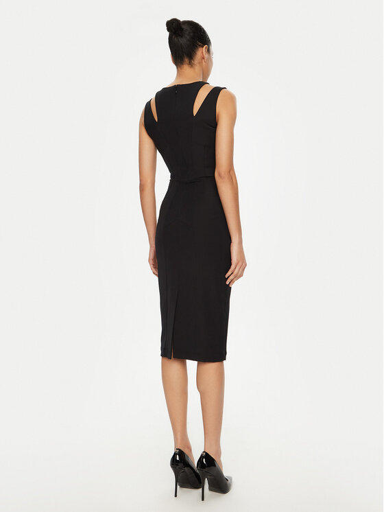 Versace Jeans Couture Versace Jeans Couture Коктейлна рокля 78HAO913 Черен Slim Fit