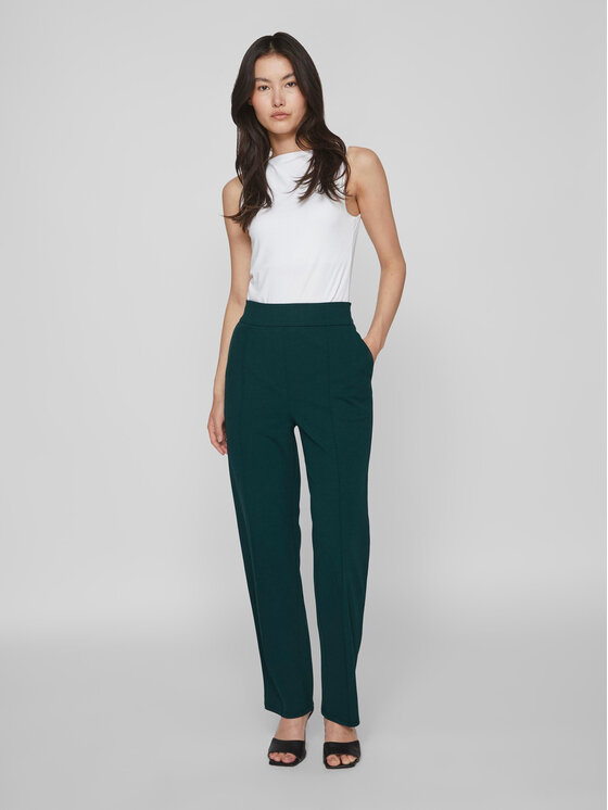 Vila Vila Medžiaginės kelnės 14084357 Žalia Wide Leg