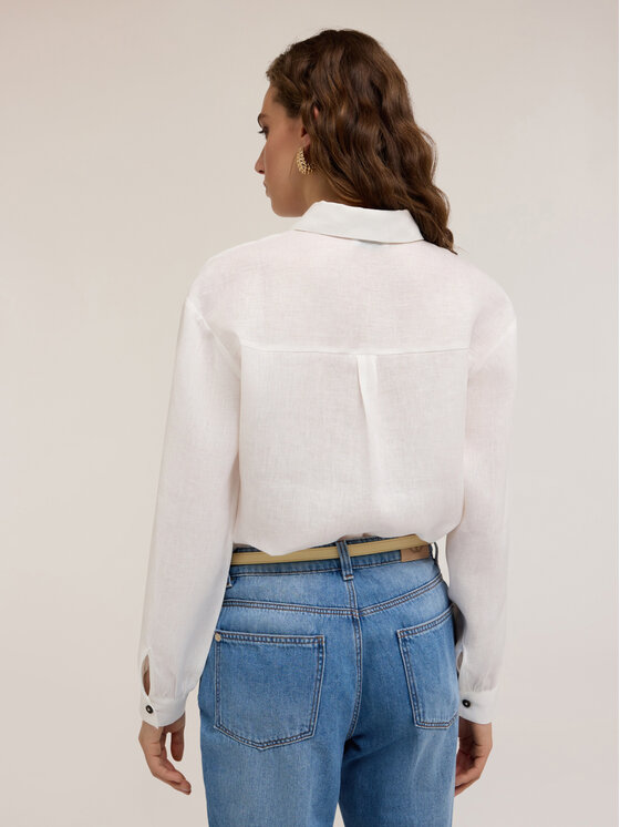 Motivi Motivi Camicia 5225W000471N011 Bianco Regular Fit