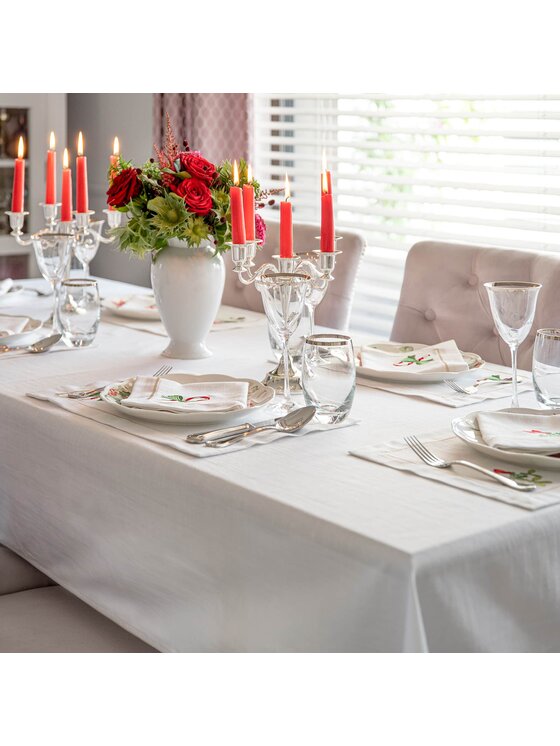 Roseberry Home Roseberry Home Podkładka na stół Candy Cane Panama Biały