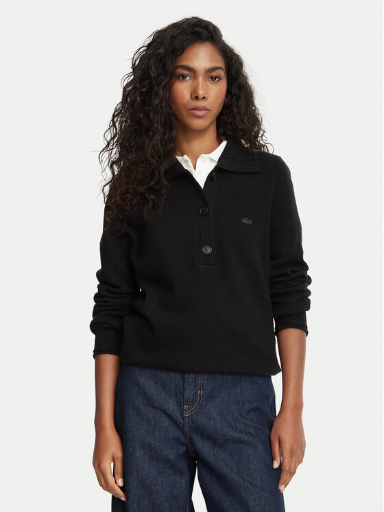 Lacoste Lacoste Светр AF4010 Чорний Classic Fit