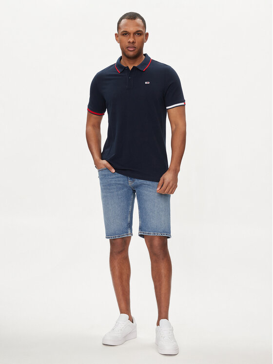 Tommy Jeans Tommy Jeans Polo marškinėliai Flag DM0DM12963 Tamsiai mėlyna Regular Fit