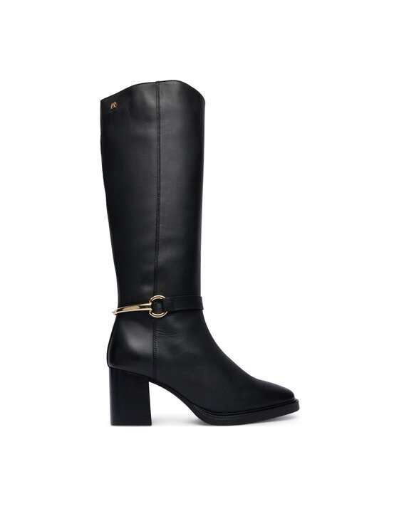 Tommy Hilfiger Tommy Hilfiger Μπότες Th Stud Heel Riding Knee Boot FW0FW09551 Μαύρο