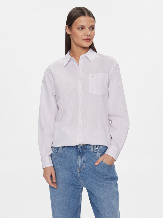 Tommy Jeans Tommy Jeans Cămașă DW0DW17737 Violet Boxy Fit