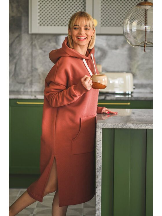 NAOKO NAOKO Mikina Desert Sands Červená Oversize