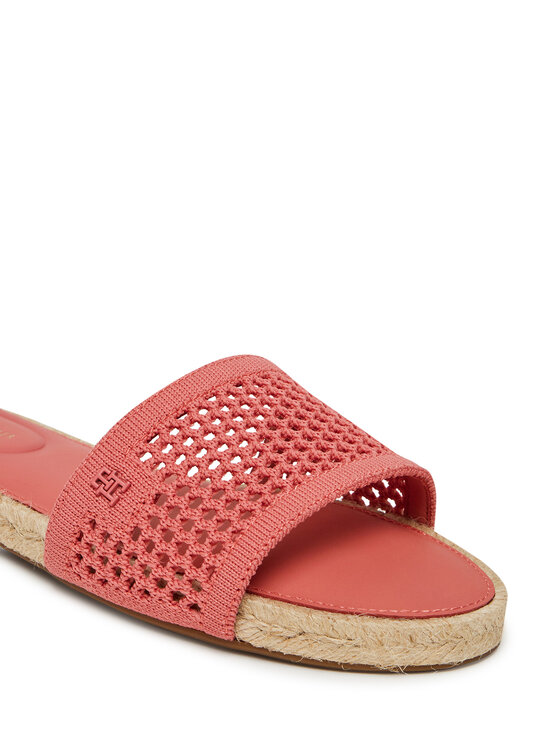Tommy Hilfiger Tommy Hilfiger Espadryle Knit Mesh Espadrille Flat Sandal FW0FW08744 Koralowy