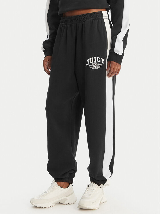 Juicy Couture Pantaloni trening College JCSBJ126402 Negru Relaxed Fit