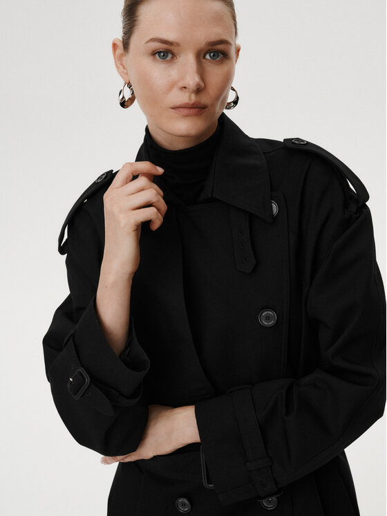 MARI PRETI MARI PRETI Trench Chiara Nero Regular Fit