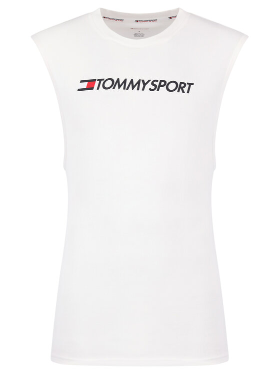 Tommy Sport Tommy Sport Tank top Logo Training S20S200358 Alb Regular Fit