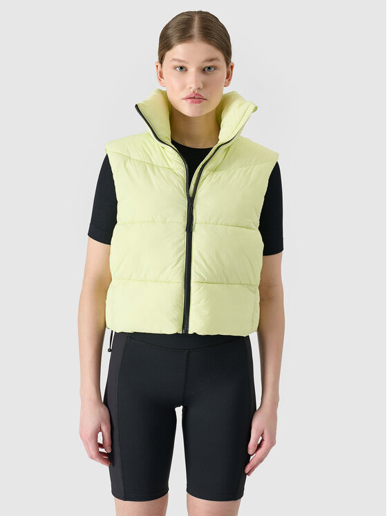 4F 4F Kamizelka MIDSHOP TEXTILE Zielony Oversize