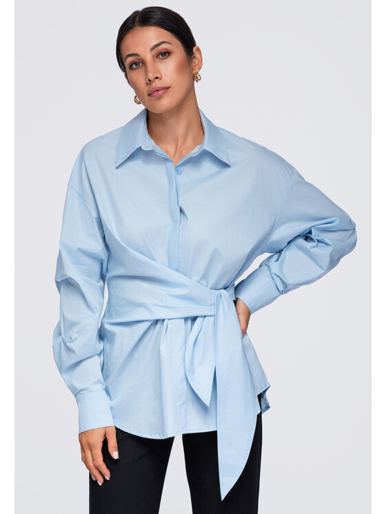 Ombre Ombre Koszula OW-SH-E0076 Niebieski Relaxed Fit