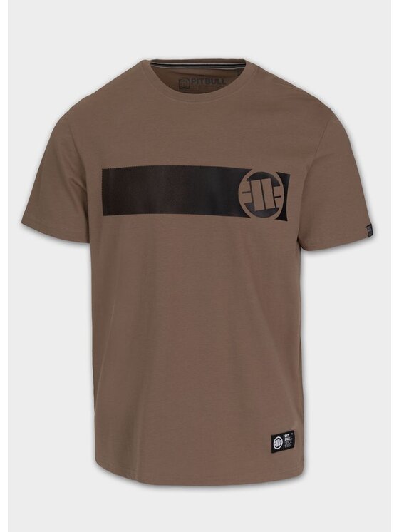 PITBULL PITBULL T-Shirt Koszulka męska CASINO S Brązowy Regular Fit