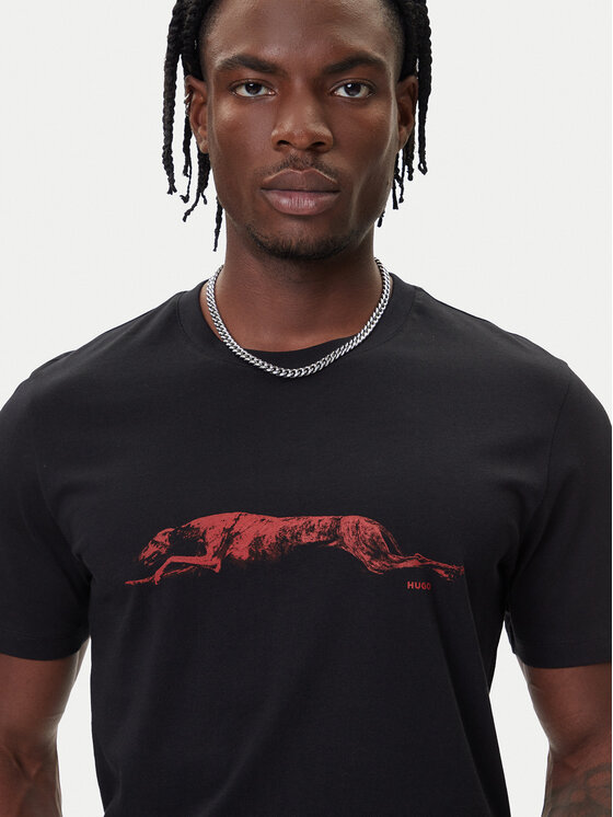 HUGO HUGO Tricou Didug 50548557 Negru Regular Fit